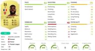 Alexandre Lacazette's FUT 20 in-game stats. Image courtesy: FUTBIN